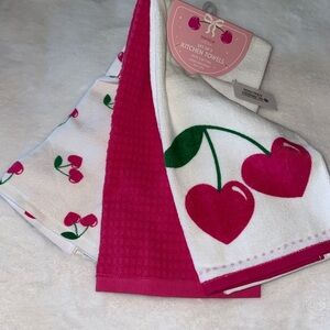 ENVOGUE Valentines Day Set of 3 100% Cotton Kitchen Towels New
